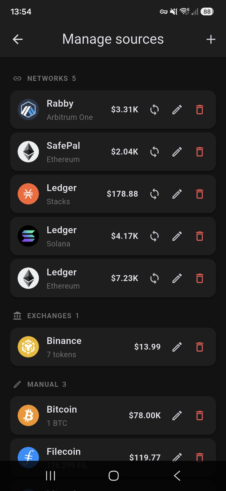 Manage sources